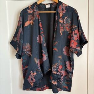 a new day Floral Kimono Top - Navy and Red